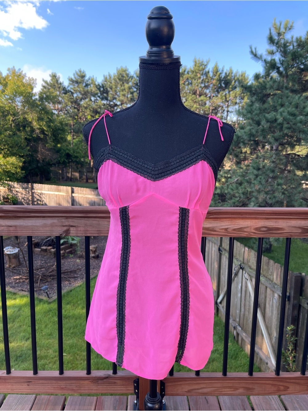 Y2K Victoria's Secret Pink Lace Sheer Slip Dress Lingerie Nighty Size XS